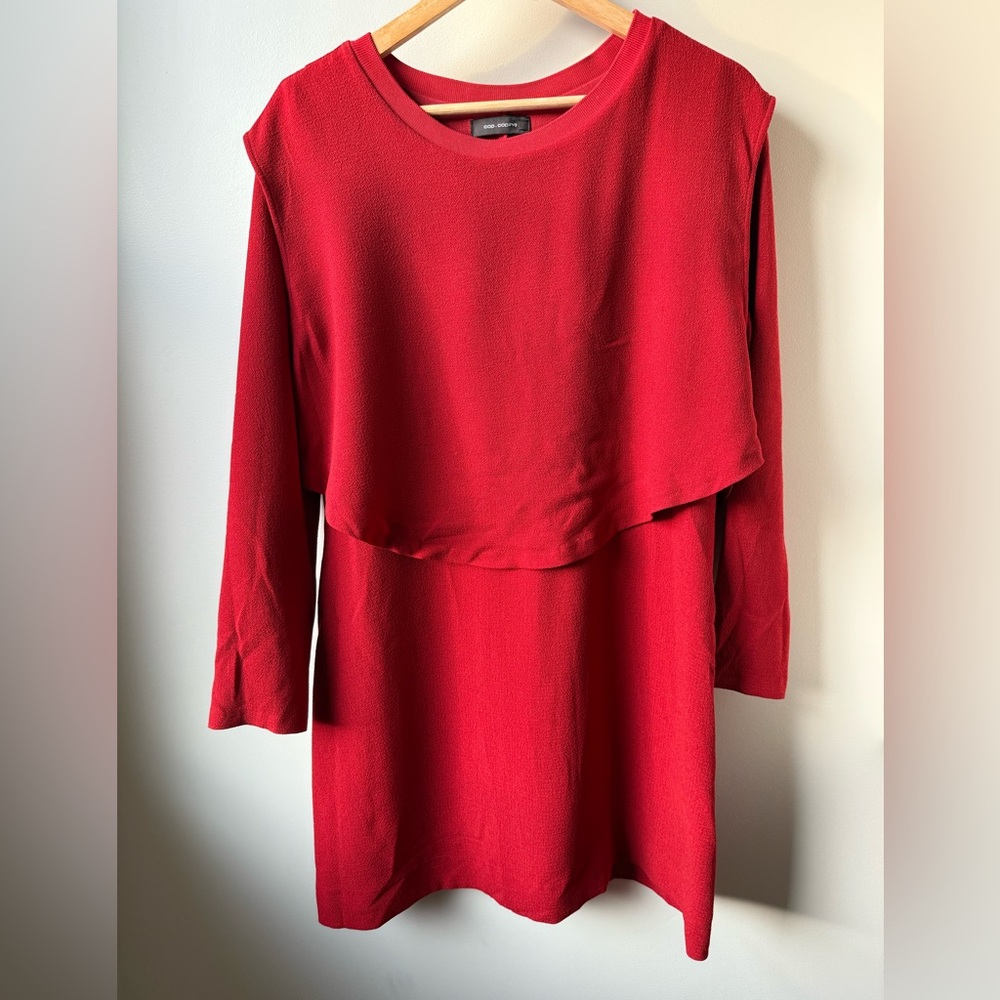 COP COPINE Layered Chut Dress‎ Long Sleeve Contemporary Career Office 40 L